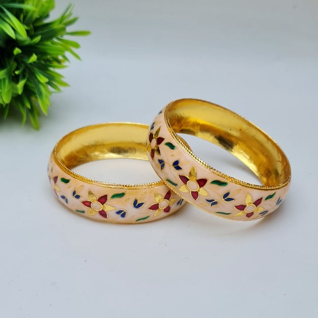 Creme Enamel Bangles