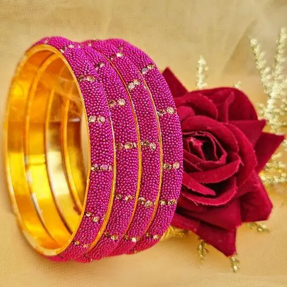 Lac Stone Bangles Pink Elegance in Every Hue Saajha Fashion