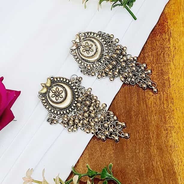 Whispers Oxidized Earrings - Saajha Fashion
