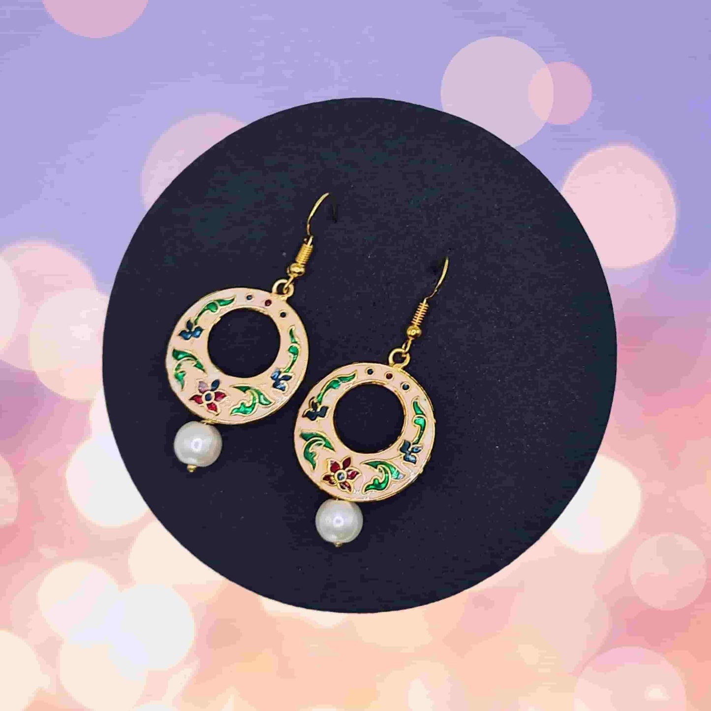 Meenakari Dangler Earring - Saajha Fashion