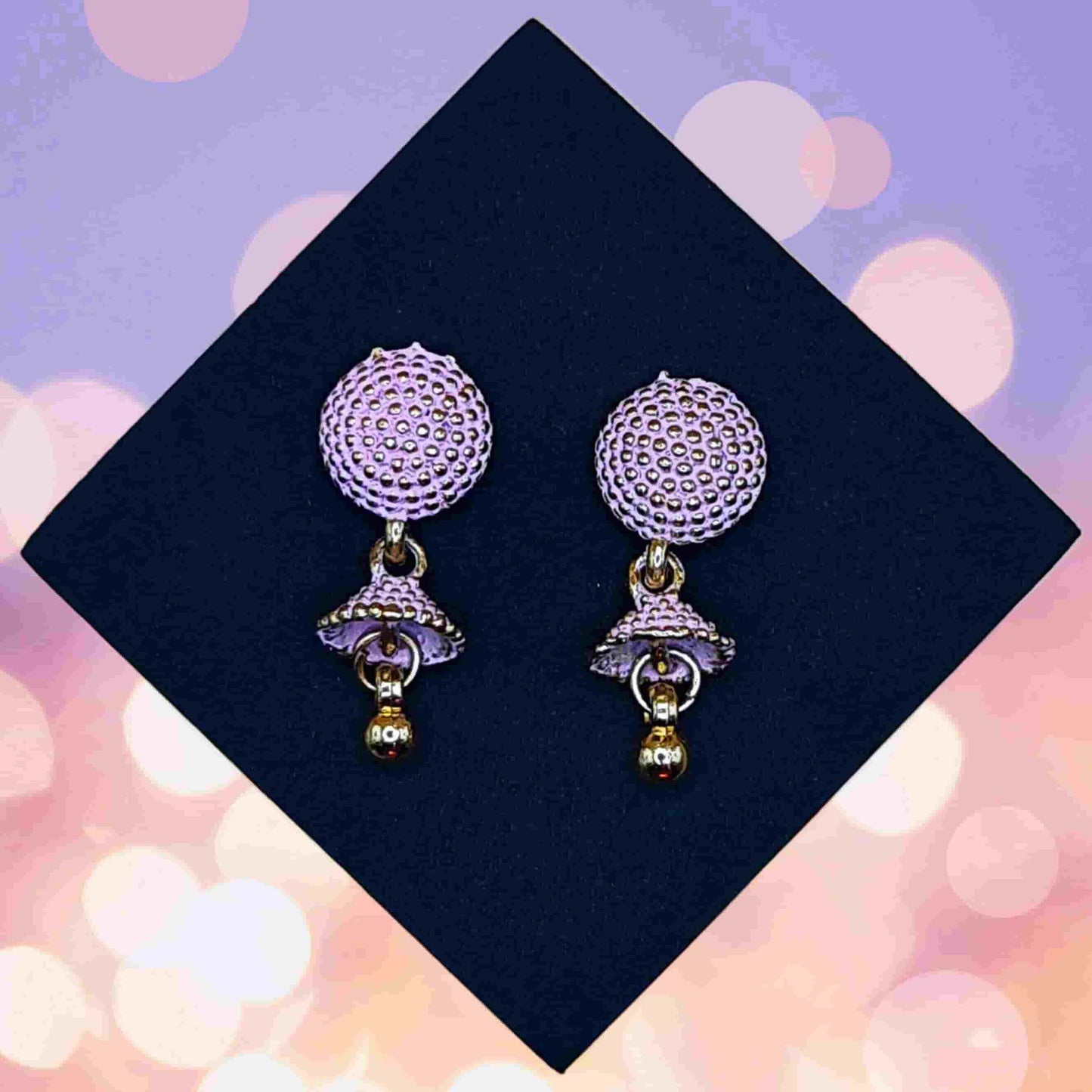 Pink Gilded Trinket Earring - Saajha Fashion