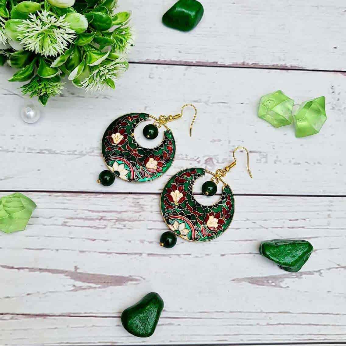 Meenakari Chandbali - Saajha Fashion