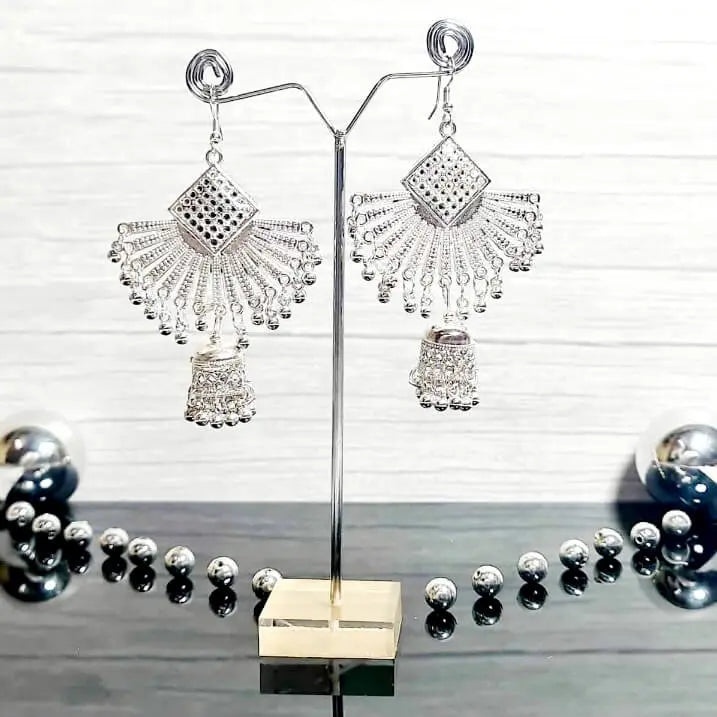 Oxidised silver earring - Saajha Fashion