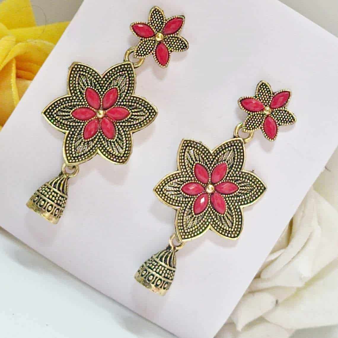 Scarlet Splendor Earring - Saajha Fashion