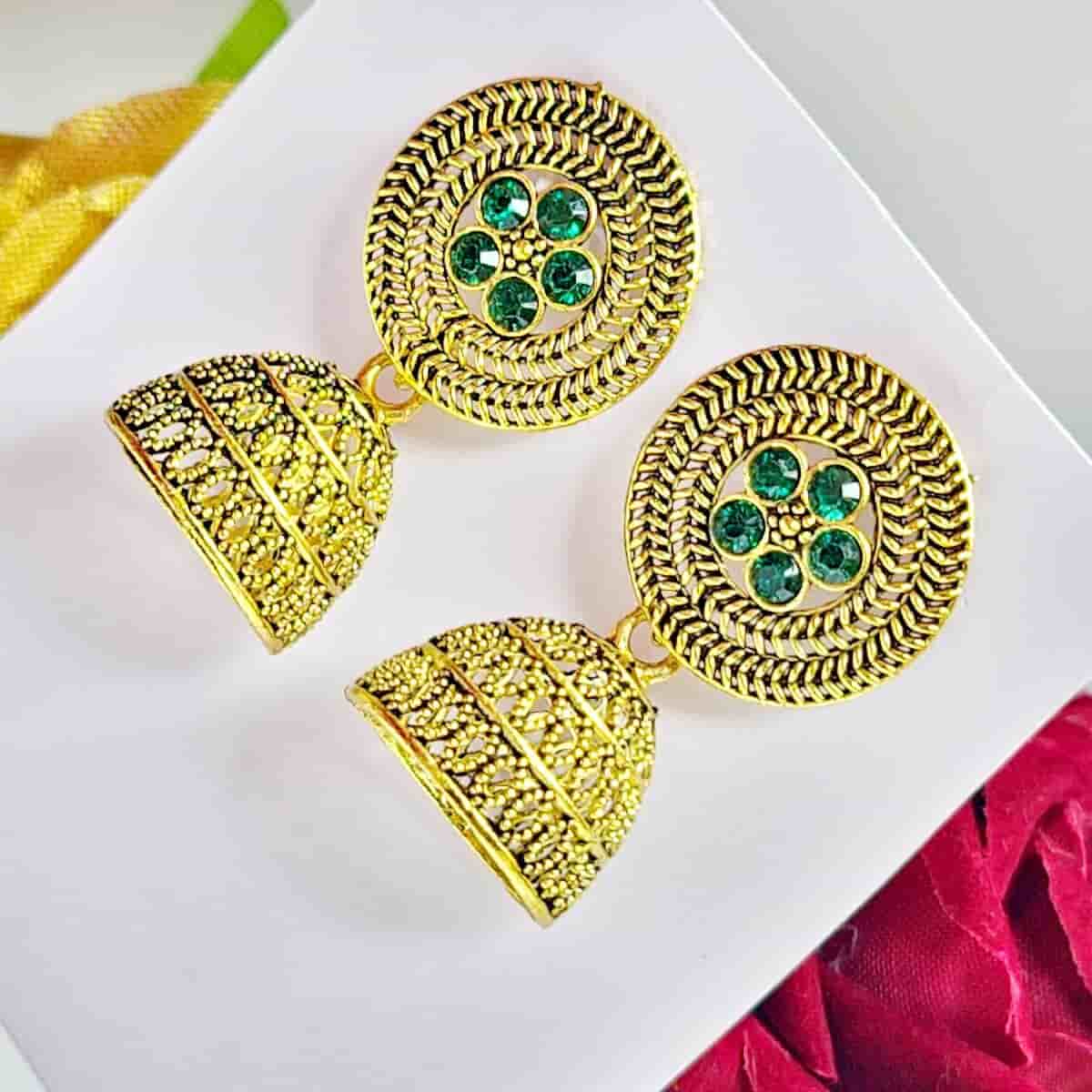 Stone Stud Jhumki - Saajha Fashion