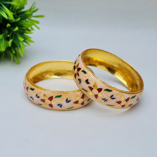 Creme Enamel Bangles