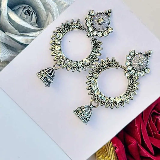 Color Beaded  Hoops Earrings - Saajha Fashion