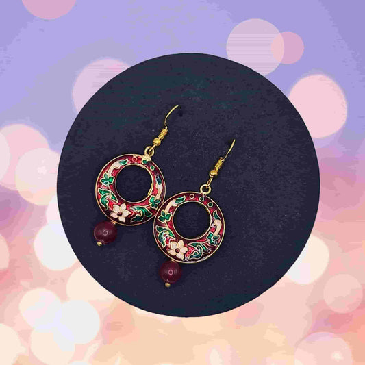 Meenakari Dangler Earring - Saajha Fashion