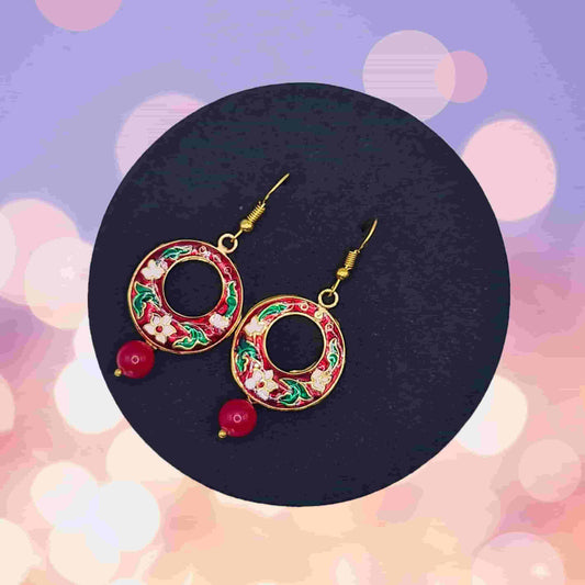 Meenakari Dangler Earring - Saajha Fashion