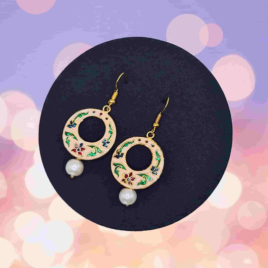Meenakari Dangler Earring - Saajha Fashion