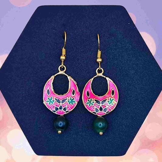 Meenakari Dangler Earring - Saajha Fashion