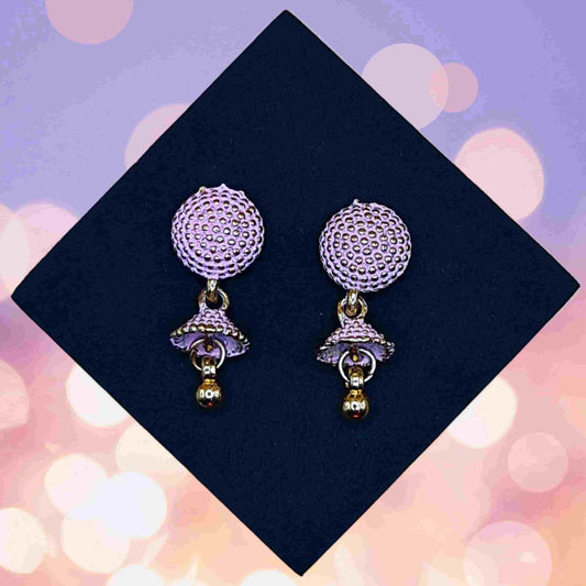 Pink Gilded Trinket Earring - Saajha Fashion