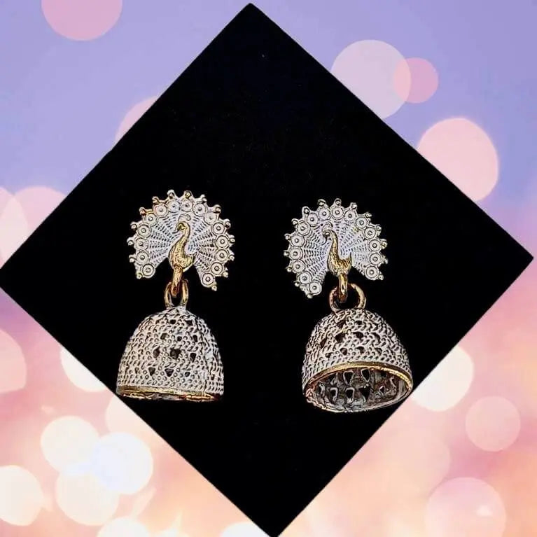 White Peacock Dangler Earring - Saajha Fashion