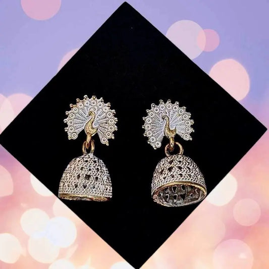 White Peacock Dangler Earring - Saajha Fashion