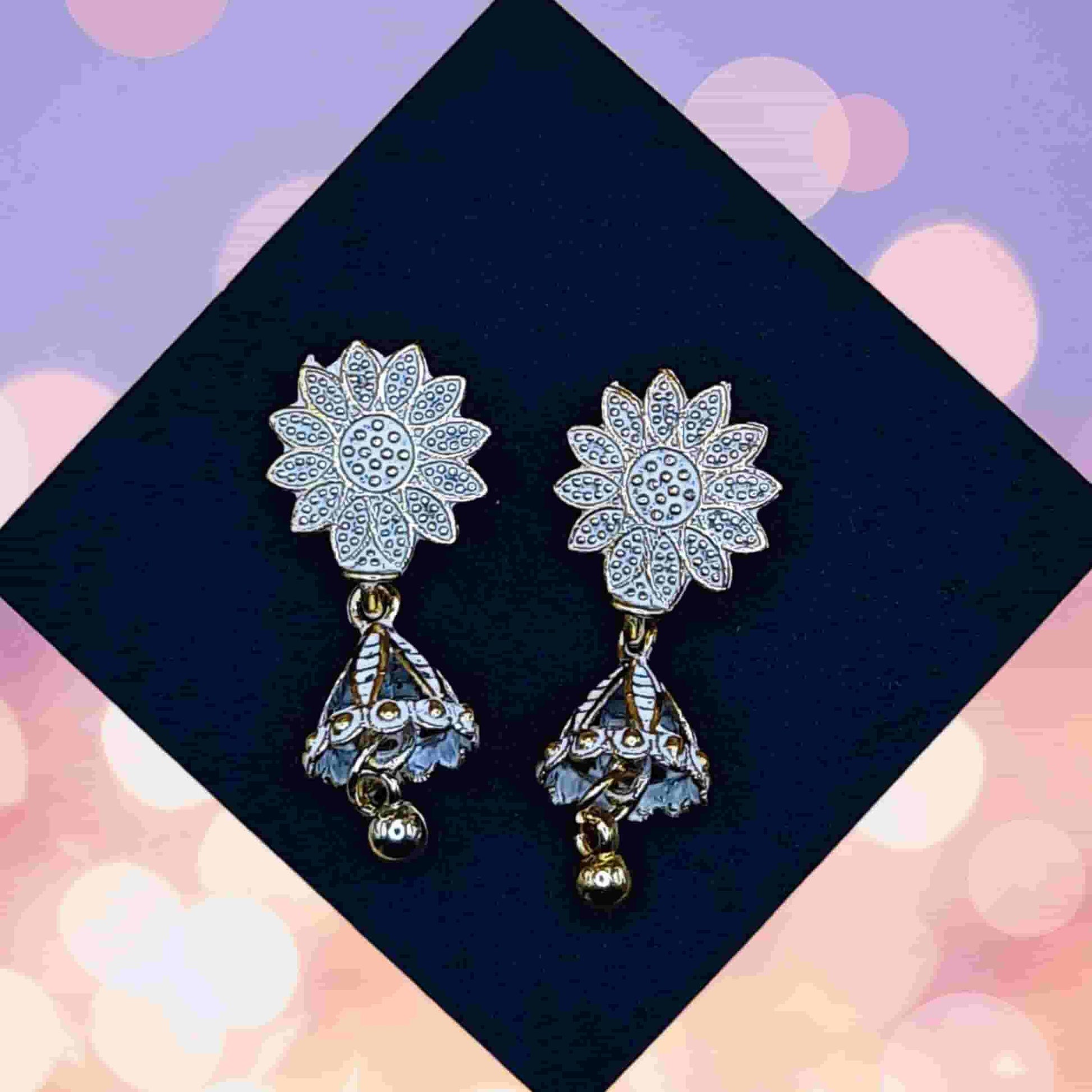 Blue Gilded Trinket Earring - Saajha Fashion