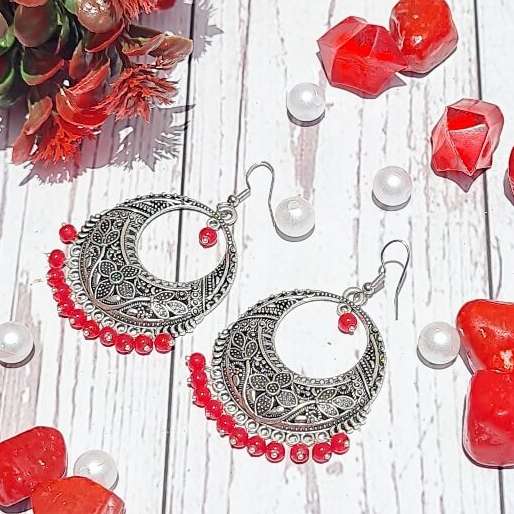 Noir Hanging Chandbali - Saajha Fashion