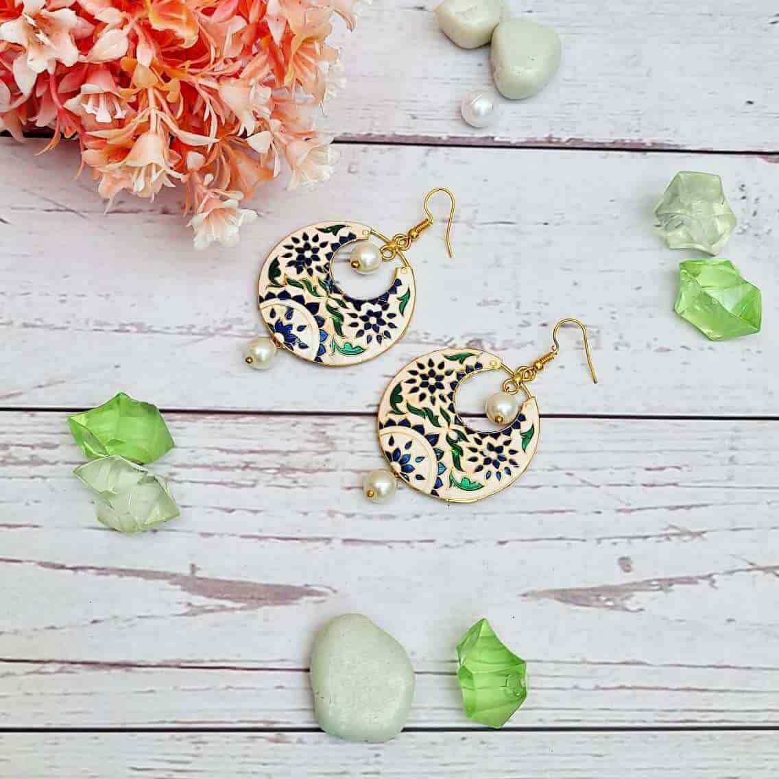 Meenakari Chandbali - Saajha Fashion