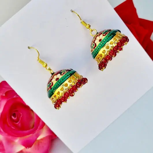 Meenakari Bliss Jhumki - Saajha Fashion