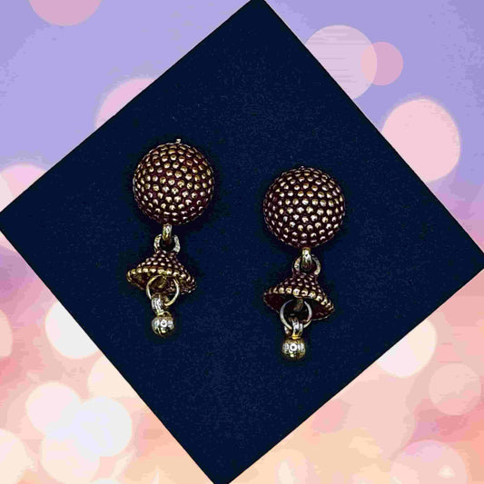 Black Gilded Trinket Earring - Saajha Fashion