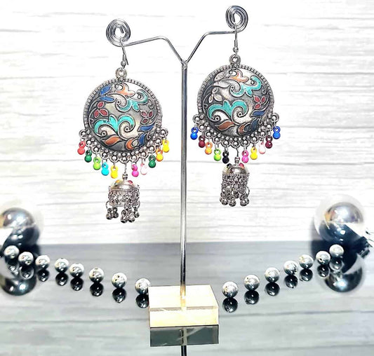Whispers Oxidized Earrings - Saajha Fashion