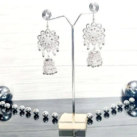 Flower Oxidised earring - Saajha Fashion