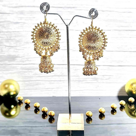 Oxidised Golden earring - Saajha Fashion
