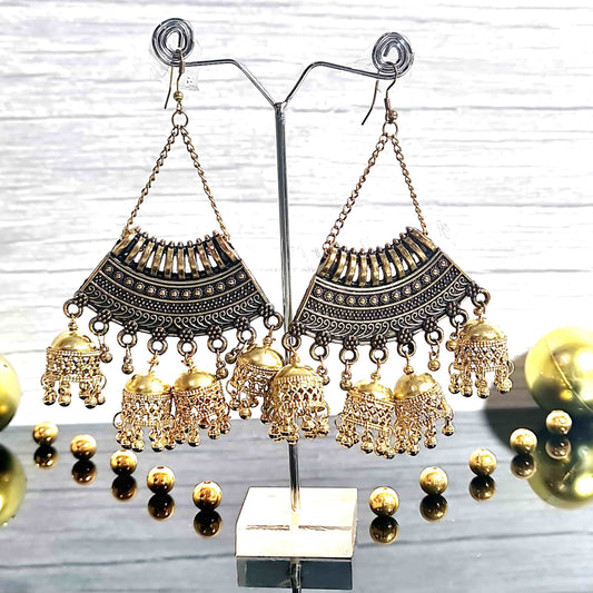 Golden Tribal Design Earring - Saajha Fashion