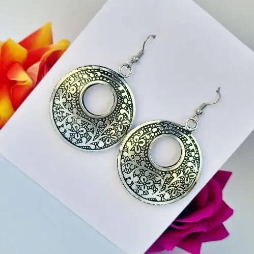 Silver Enamel Earrings - Saajha Fashion