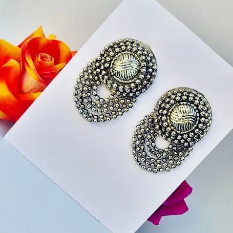 Black Enamel Earrings - Saajha Fashion