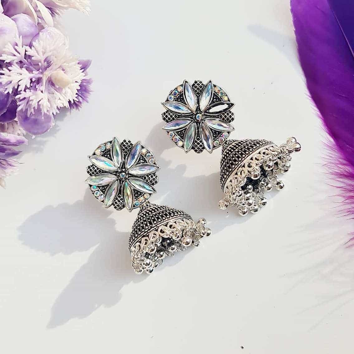 Silver Soiree Earring - Saajha Fashion