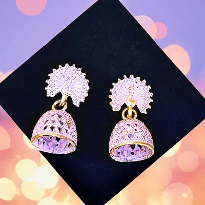 Pink Peacock Dangler Earring - Saajha Fashion