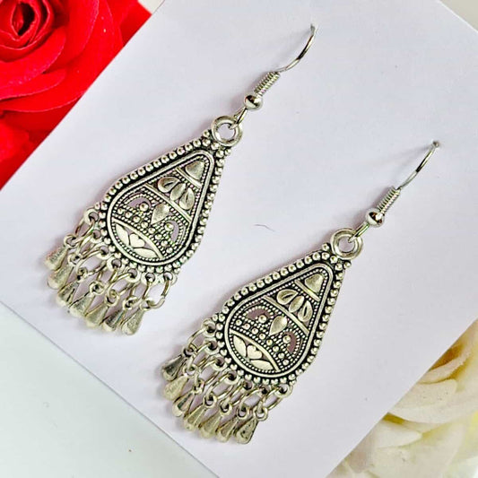Whispers Oxidized Earrings - Saajha Fashion
