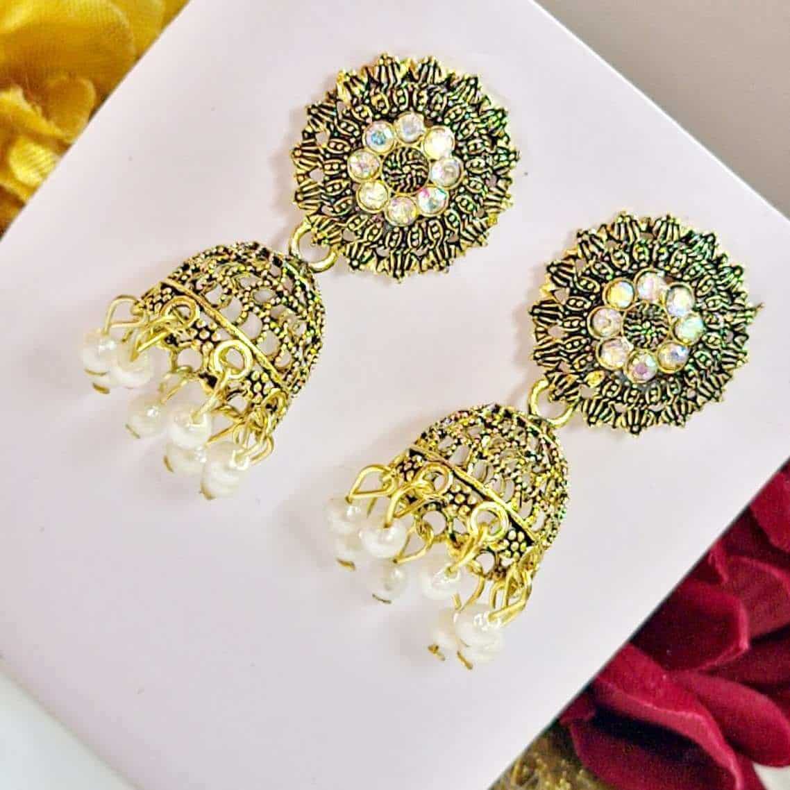 Stone Stud Jhumki - Saajha Fashion