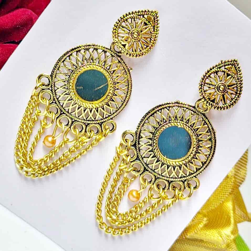 Mirror Jhumka - Saajha Fashion