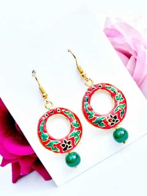 Meenakari Dangler Earring - Saajha Fashion