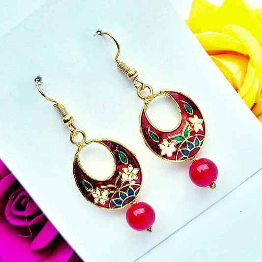 Meenakari Dangler Earring - Saajha Fashion
