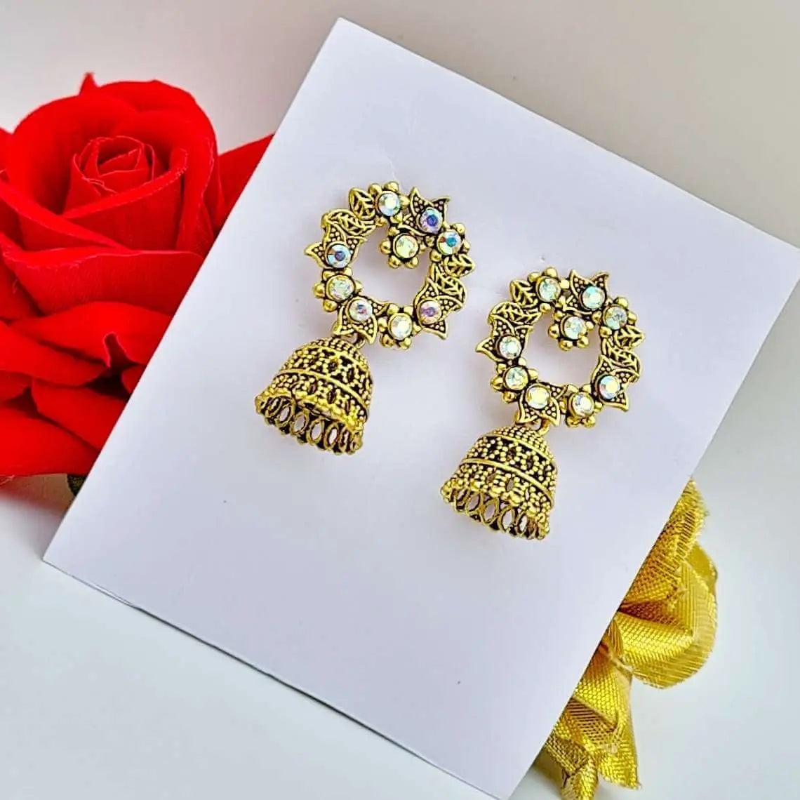 Stone Stud Jhumki - Saajha Fashion
