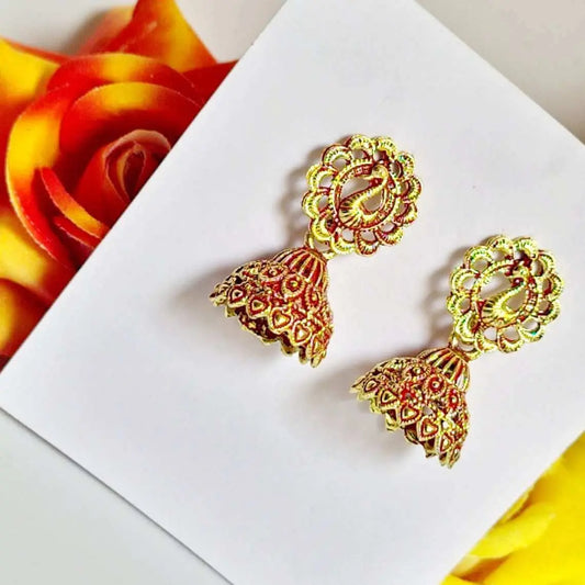 Pink Peacock Dangler Earring - Saajha Fashion