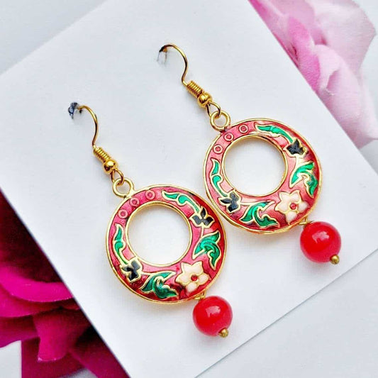 Meenakari Dangler Earring - Saajha Fashion