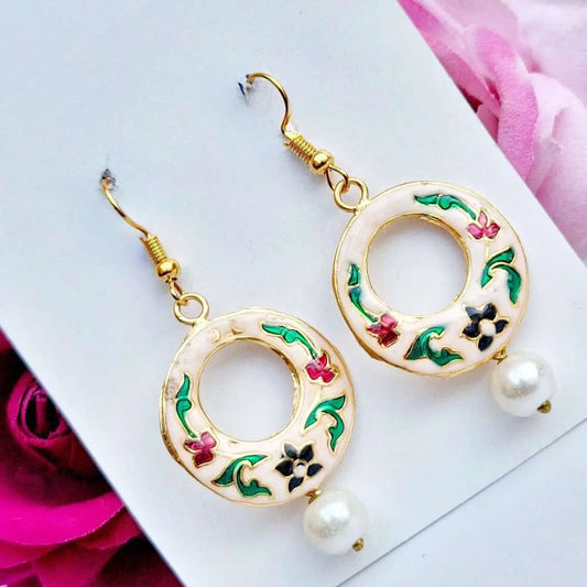 Meenakari Dangler Earring - Saajha Fashion