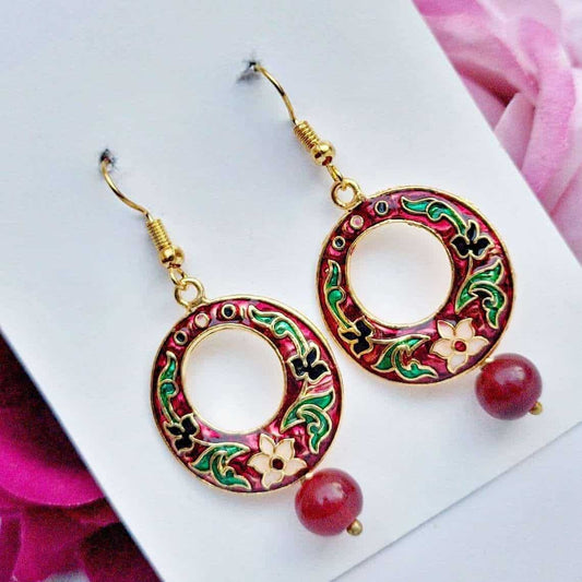 Meenakari Dangler Earring - Saajha Fashion