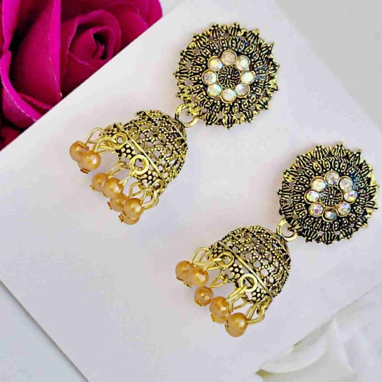 Stone Stud Jhumki - Saajha Fashion
