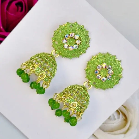 Azure Amour Jhumki - Saajha Fashion