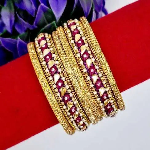 Amber Sunset Glow Bangles Set - Saajha Fashion