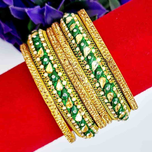 Amber Sunset Glow Bangles Set - Saajha Fashion
