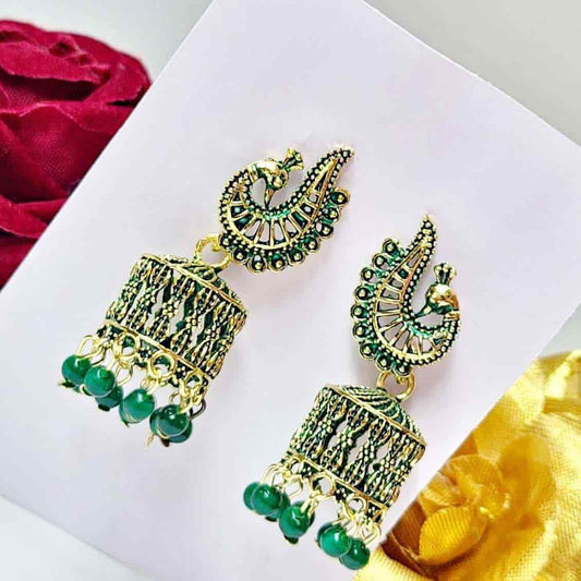 Peacock Perfection Earring - Saajha Fashion
